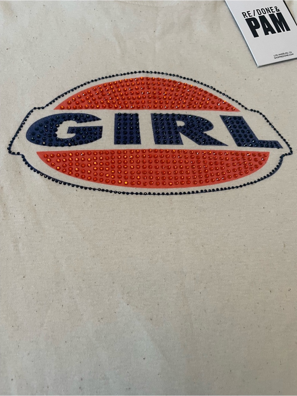 Re/Done Cream Graphic Long-Sleeve Knit Top with 'GIRL' Detail - Picture 4 of 6